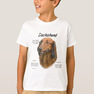 Dachshund (longhair) History Design T-Shirt