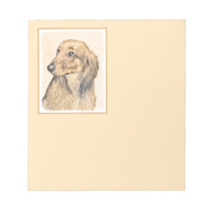 Dachshund (Longhaired) 2 Painting Original Dog Art Notepad