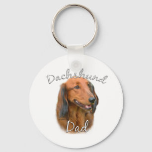 Dachshund (longhaired) Dad 2 Key Ring