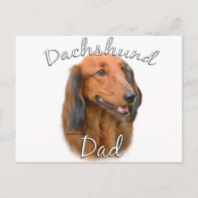 Dachshund (longhaired) Dad 2 Postcard (Front)