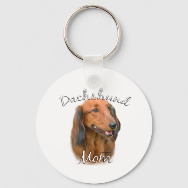 Dachshund (longhaired) Mum 2 Key Ring (Front)