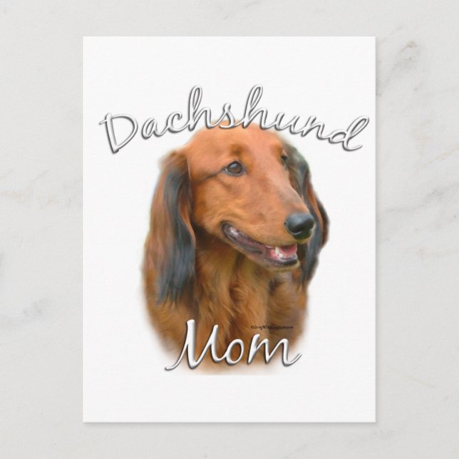 Dachshund (longhaired) Mum 2 Postcard (Front)