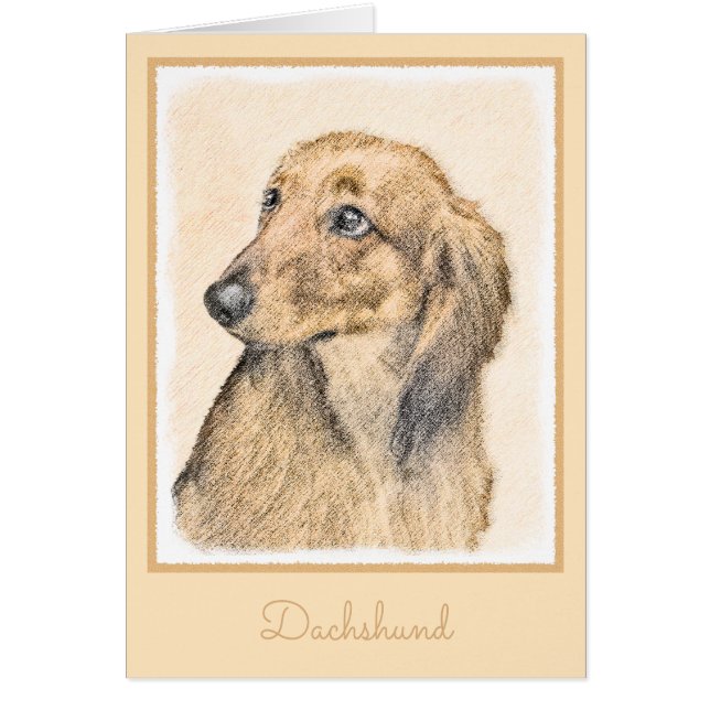 Dachshund (Longhaired) Painting - Original Dog Art (Front)