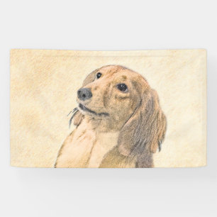 Dachshund (Longhaired) Painting - Original Dog Art Banner