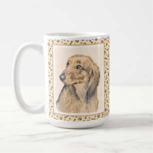 Dachshund (Longhaired) Painting - Original Dog Art Coffee Mug