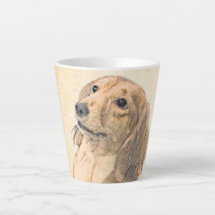 Dachshund (Longhaired) Painting - Original Dog Art Latte Mug