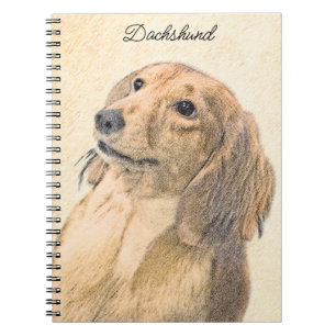 Dachshund (Longhaired) Painting - Original Dog Art Notebook