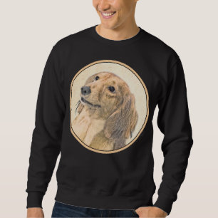 Dachshund (Longhaired) Painting - Original Dog Art Sweatshirt