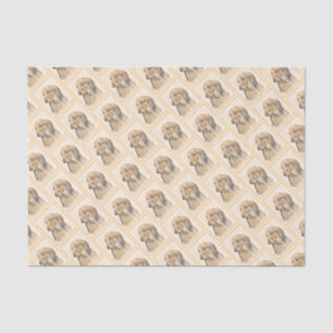 Dachshund (Longhaired) Painting - Original Dog Art Tissue Paper