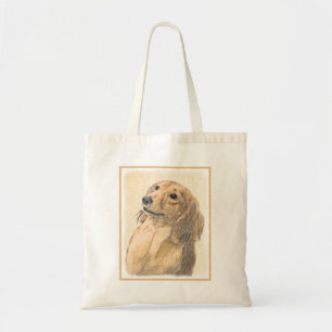 Dachshund (Longhaired) Painting - Original Dog Art Tote Bag
