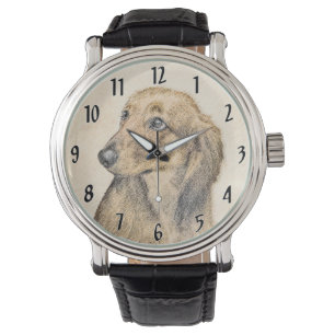 Dachshund (Longhaired) Painting Original Dog Art Watch