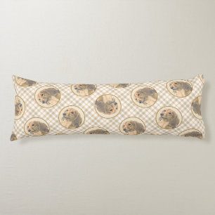 Dachshund Longhaired Red Painting Original Dog Art Body Cushion