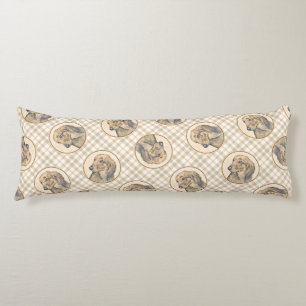 Dachshund Longhaired Red Painting Original Dog Art Body Cushion