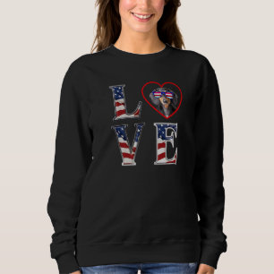 Dachshund Love American Flag 4th of July Memorial Sweatshirt