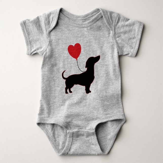 Dachshund Love Balloon Light – Sweet Baby Edition Bodysuit (Front)