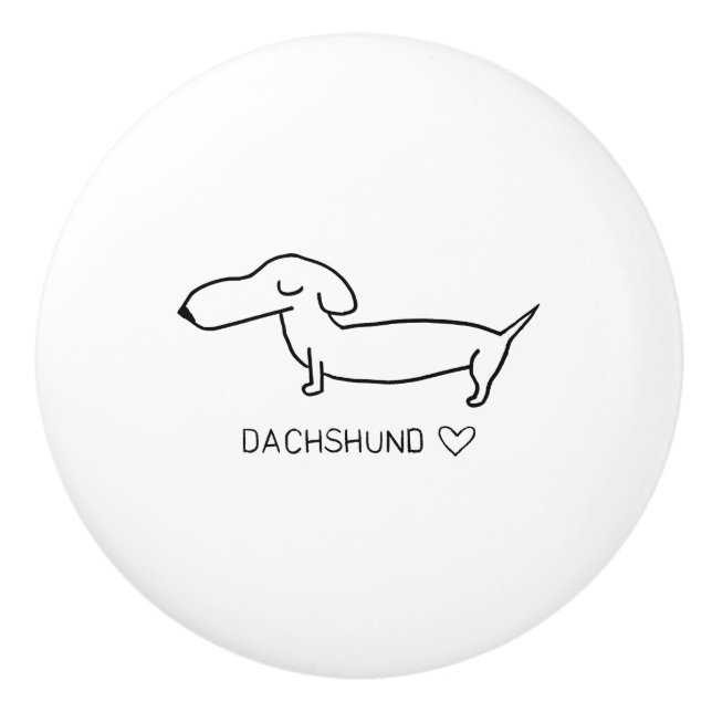 Dachshund Love Ceramic Knob (Front)