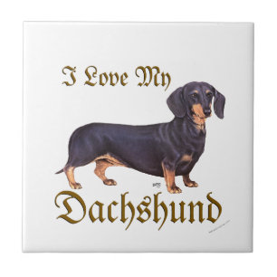 Dachshund Love Ceramic Tile