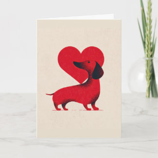 Dachshund Love – Cute Dog Heart Design Card