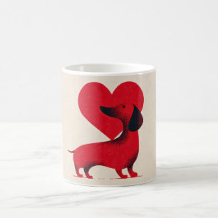 Dachshund Love – Cute Dog Heart Design Coffee Mug
