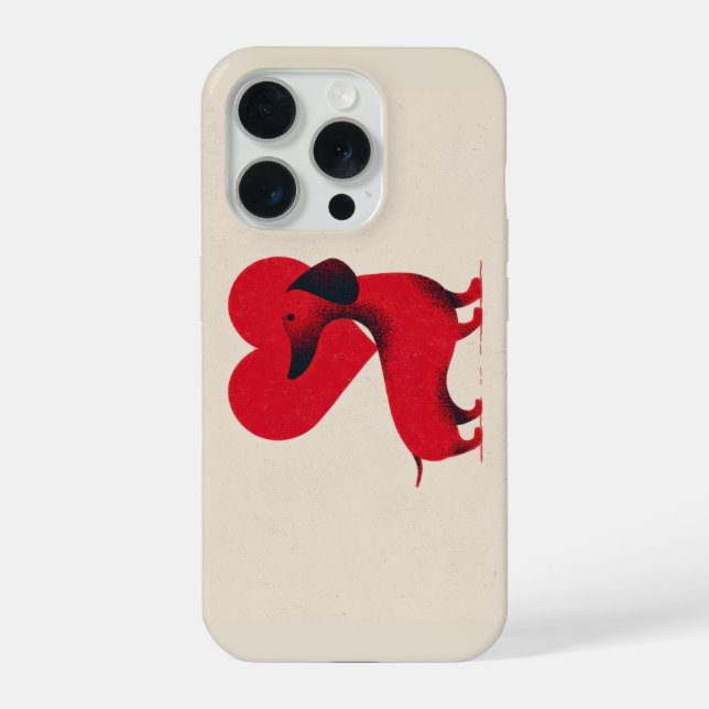 Dachshund Love – Cute Dog Heart Design iPhone Case (Back)