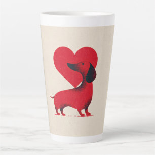 Dachshund Love – Cute Dog Heart Design Latte Mug