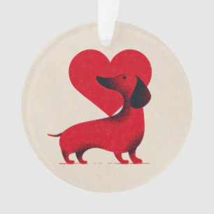 Dachshund Love – Cute Dog Heart Design Ornament