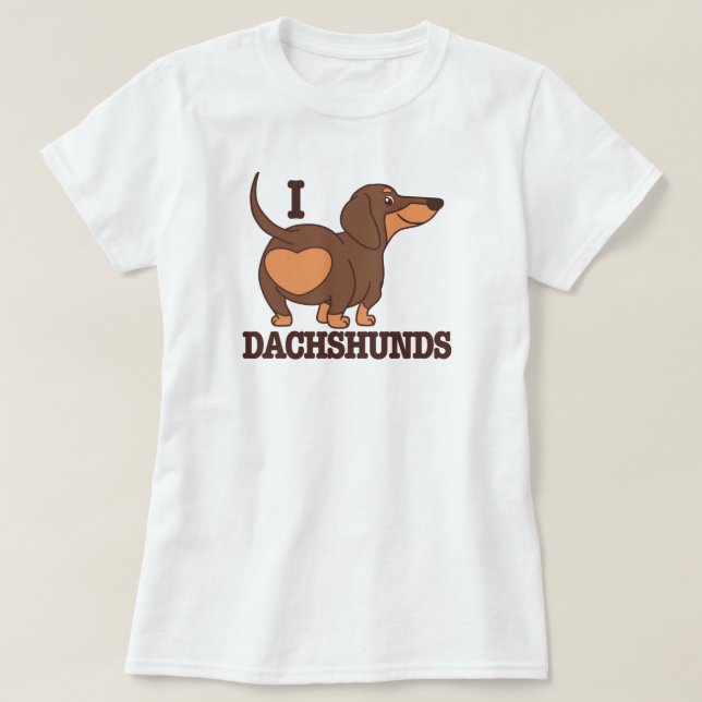 Dachshund Love Dog T-Shirt (Design Front)