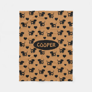 Dachshund Love Fleece Dog Blanket