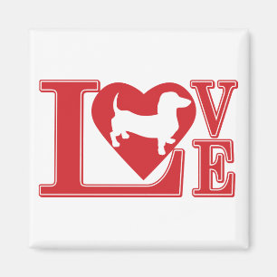 Dachshund Love Heart Magnet
