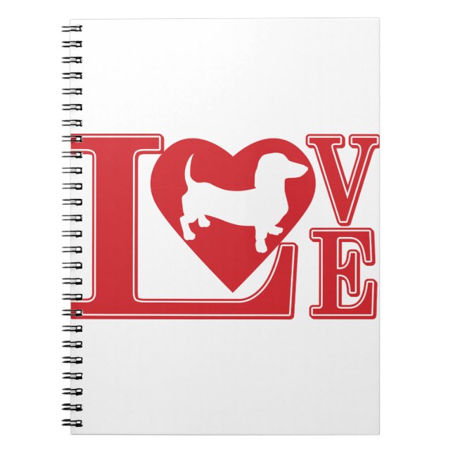 Dachshund Love Heart Notebook (Front)
