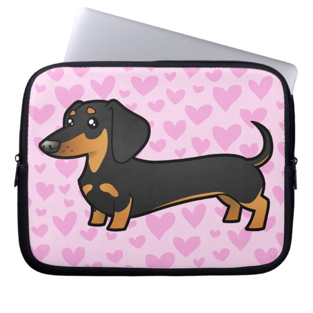 Dachshund Love (smooth coat) Laptop Sleeve (Front)