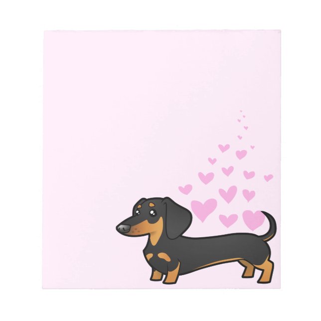 Dachshund Love (smooth coat) Notepad (Front)