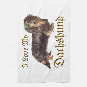 Dachshund Love Tea Towel