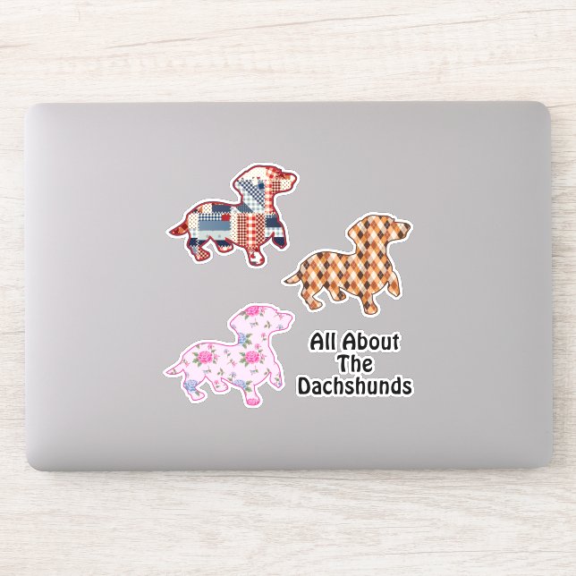 Dachshund Love Vinyl Sticker (Computer)