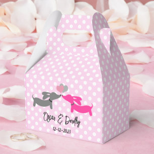Dachshund Love Wedding Kiss Personalise Favour Box