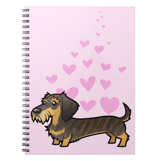 Dachshund Love (wirehair) Notebook (Front)
