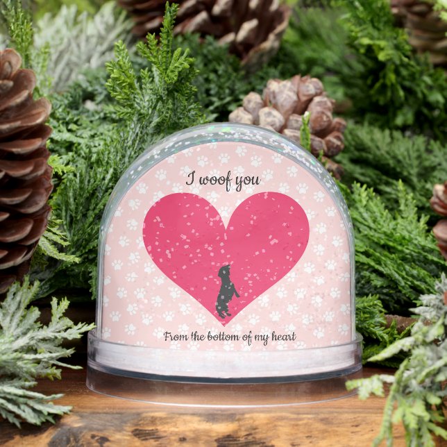 Dachshund Love You From The Bottom of My Heart Snowglobe (Winter)