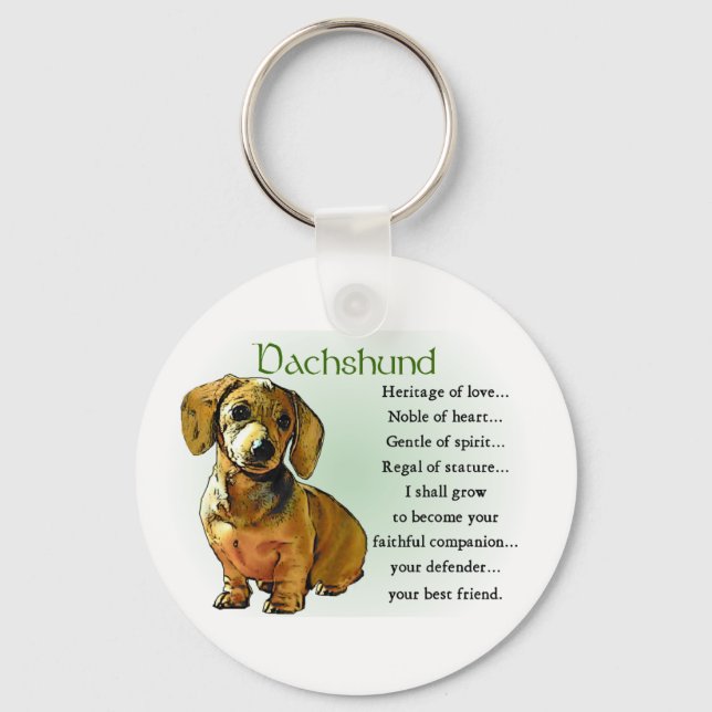 Dachshund Lover Gifts Key Ring (Front)