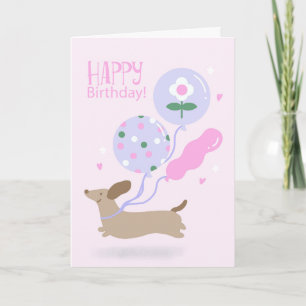 Dachshund Lover Happy Birthday Puppy Dog Animal Thank You Card