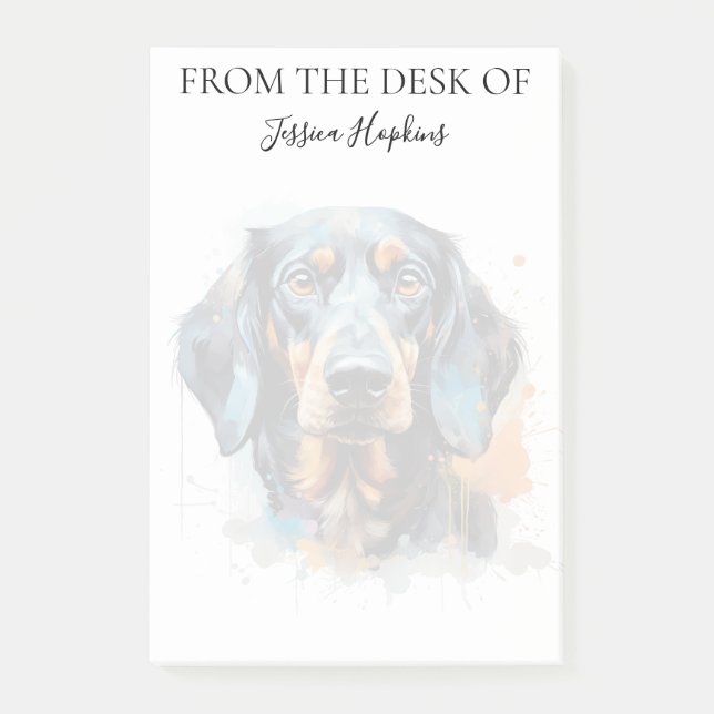 Dachshund Lover Monogrammed Dog Post-it Notes (Front)