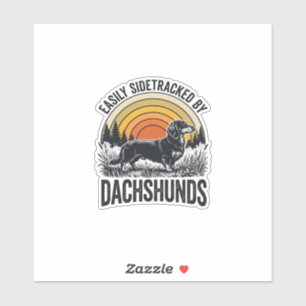 Dachshund Lover Shirt Easily Sidetracked Retro Art