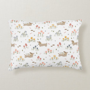 Dachshund Lover Weiner Dog Sausage Dog Wildflower Decorative Cushion