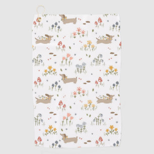 Dachshund Lover Weiner Dog Sausage Dog Wildflower Golf Towel