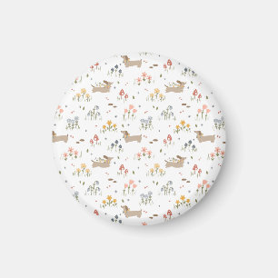 Dachshund Lover Weiner Dog Sausage Dog Wildflower Magnet