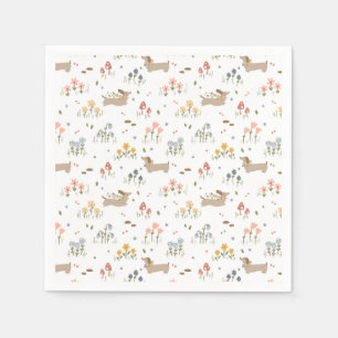 Dachshund Lover Weiner Dog Sausage Dog Wildflower Napkin