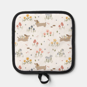 Dachshund Lover Weiner Dog Sausage Dog Wildflower Pot Holder