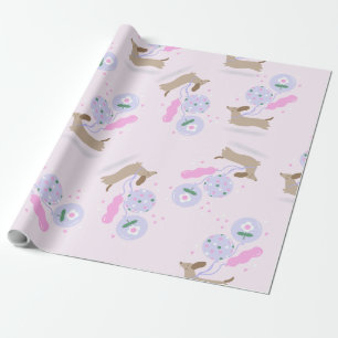 Dachshund Lovers Dog Puppy Birthday balloons Wrapping Paper