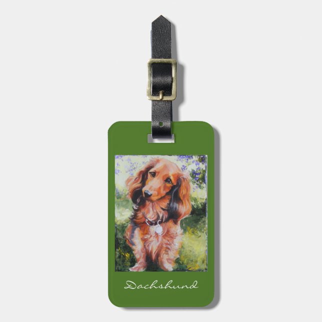 Dachshund luggage purse or key chain tag (Front Vertical)