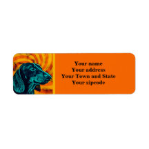 Dachshund mail return address label