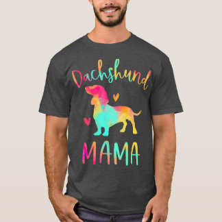 Dachshund Mama Colourful Doxie Gifts Dog Mum T-Shirt